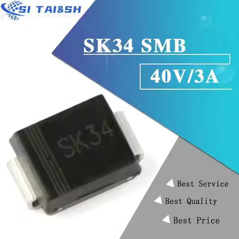 100PCS/Lot SK34 SMB 40V/3A Schottky Diode Rectifier