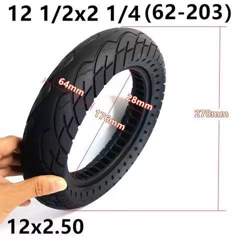 12x2.50 Kids Bike Scooter Tire 12 1/2x2 1/4（62-203）Tubeless Double Honeycomb Solid Tire For E-Bike E