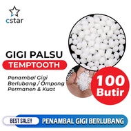 Gigi Palsu Penutup Ompong Penambal Gigi Berlubang Gigi Palsu Permanen Kuat Tambal Gigi Temptooth Bahan Gigi Palsu Gigi Palsu Permanen Gigi Palsu Lepas Pasang Penambal Gigi Tanpa Ke Dokter Gigi - Isi 100 Pcs - Gigi Palsu Depan Atas