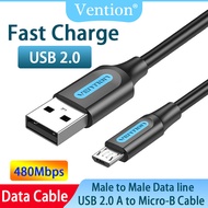 Vention USB 2.0 to Micro USB Charge &amp; Data Cable Fast Charging 2M 3M For Samsung Xiaomi Huawei Android  S7 Redmi Note 5 Pro Realme Android Mobile Phone Micro Charger cord