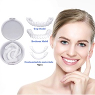 1 pair Perfect Fit Teeth Whitening Fake Tooth Cover Snap On Silicone Smile Veneers Teeth Upper Beaut