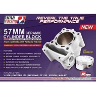 UMA RACING 57MM CERAMIC CYLINDER BLOCK SET Y15ZR LC135 FZ150 (WITH HIGH COMPRESSION FORGED PISTON)