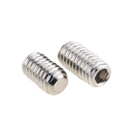 【HOT】 30pcs M4*4 5 6 8 10 12 16 Hexagon Hex Socket Set Screw Flat Point Allen Grub Screw Stainless S
