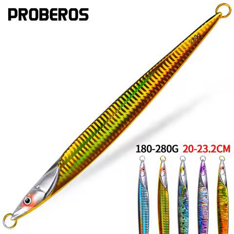 PROBEROS 5pcs 180g - 280g Metal Jig Fishing Lures Artificial Hard Baits Freshwater Saltwater Bass Tr