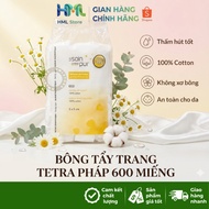 [600 Pieces] Tetra Medical French Makeup Remover Cotton Pads - 100% Pure Cotton, Soft and Lint-Free,