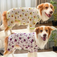 XS-7XL Cute Fruit Printed Dog Clothes for Large Dogs Puppy Clothes Breathable Cat Jumpsuit Pet Four-
