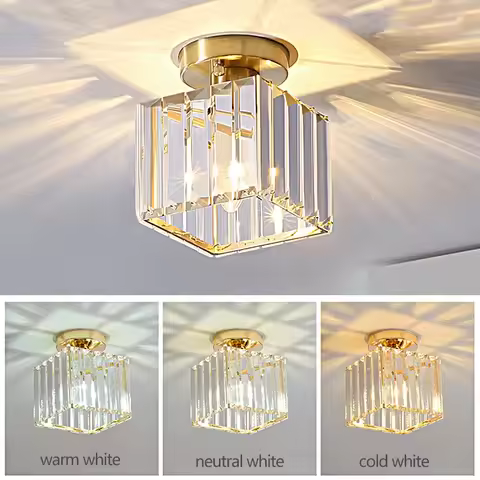 Crystal Ceiling Light Corridor Channel Ceiling Lamp Luxur Balcony Aisle Lamp Home Foyer Track Light 