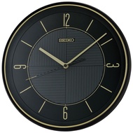 Seiko Clock QXA816J Black Analog Quiet Sweep Silent Movement Quartz Wall Clock QXA816