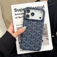High Quality Trendy For Goyard Leather Textured Shockproof Mobile Phone Case For Apple IPhone 17 16 