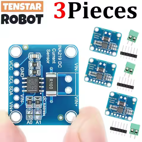 TENSTAR 3pcs INA219 Module Red/Blue Board DIY 3V-5V IIC I2C MCU-219 Bidirectional Current Power Supp