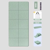 綠色-可折疊瑜珈墊 6mm加厚防滑健身家用地墊 便攜式學生午睡兒童午休墊 便攜式折疊瑜珈墊