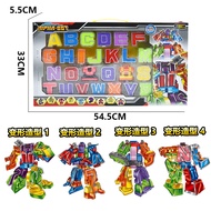 Mainan Edukasi Robot Abjad Transformasi 26 Huruf A - Z Digabung Menjadi Robot Besar untuk Anak - Set