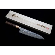 🇯🇵💖佐治武士 黑染 大馬士革 VG10-W 牛刀 240mm 附桐箱 💓 咖啡合板柄 💓 日本高級廚刀 佐治打刃物 💓 Takeshi Saji 金系列 黒仕上