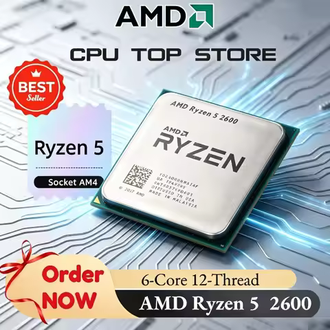 100% Brand New and Original AMD Ryzen 5 R5 2600 3.4GHz 6-Core 12-Thread CPU Processor Socket AM4 for
