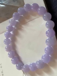 冰種翡翠天然翡翠A玉玉珠玉鏈手鏈 • 糯冰種紫羅蘭翡翠手串