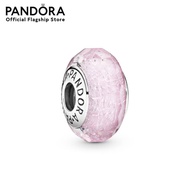 Pandora Abstract silver charm with faceted iridescent pink Murano glass เครื่องประดับ   ชาร์ม ชาร์มสีเงิน สีเงิน ชาร์มเงิน เงิน ชาร์มสร้อยข้อมือ ชาร์มแพนดอร่า แพนดอร่า