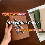 A6 Standard Size Unique A6 Smooth Grain PU Leather Cover 6 Rings Loose-leaf Binder Cover Planner Cov