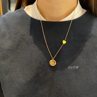 APM Monaco Smiley Face Necklace Beach Party Girlfriends Clavicle Chain Pendant Summer Unique Couple 