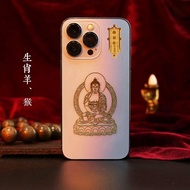 【Lightning Mall】十二生肖守护神手机贴纸转运本命佛护身平安烫金电脑平板背粘贴纸