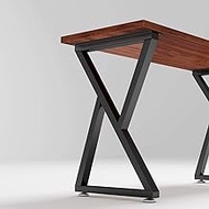 Metal Table Legs 28 inch Height x 17.7 inch Wide with Adjustable Protector Feet, Industrial & Rustic