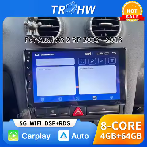 2Din Android Auto & Carplay Car Radio For Audi A3 2 8P 2003-2013 S3 2006-2012 RS3 2011 2012 GPS Play
