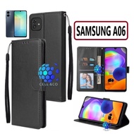 HP SAMSUNG A06 LEATHER WALLET PREMIUM FLIP CASE OPEN CLOSE CASE SAMSUNG A06 FLIP CASE WALLET CASE