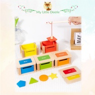 Wooden Colour Sorting Coin Boxes Children Kids Fine Motor Toy