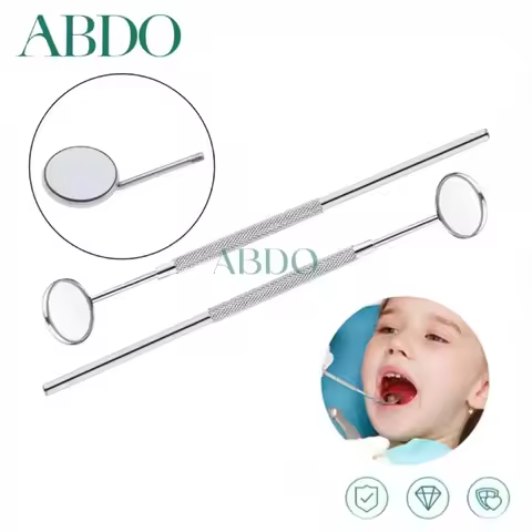 10 Set Dental Mouth Mirrors Checking Mirrors Stainless Steel Teeth Whitening Clean Oral Supplies Too