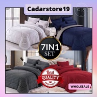 CADAR HOTEL EXCLUSIVE 100% COTTON 7 IN 1 1200 THREAD COUNTS PREMIUM QUALITY FITTED BEDSHEET WITH COM