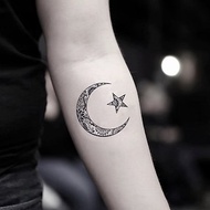 OhMyTat 穆斯林月亮星星符號 Muslim 刺青圖案紋身貼紙 (2 張)