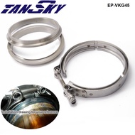 TANSKY 4.5" V-Band Pipe Clamp Kit Turbo Exhaust Piping Flange Stainless Steel 304  Kit Racing Car Sp