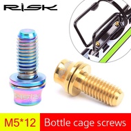 RISK Titanium Alloy Bicycle Water Bottle Cage Bolts M5x12 Conical Head