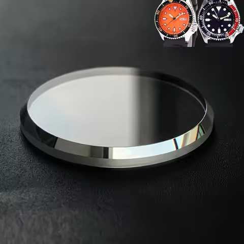 Flat Mineral glass With chamfer For Seiko  Skx007 SKX009 SKX011 Crystal Watch Glass Blue Red AR-coat