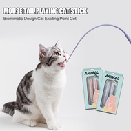 Retractable Stick Rod Funny Interactive Toy Mouse Tail Teasing Rod Teasing Cat Stick Silicone U7h4