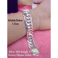 Silver Bangle 925 For Men*Rantai Tangan Perak Tulen*