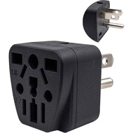 US Travel Plug Adapter EU/UK/AU/in/CN/JP/Asia/Italy/Brazil to USA (Type B), 3 Prong Grounded USA Wal