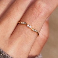 Yeppeo - Elegant Aesthetic Rose Gold C Ring - N11 Cincin Titanium Anti Karat Cincin Perempuan Cincin