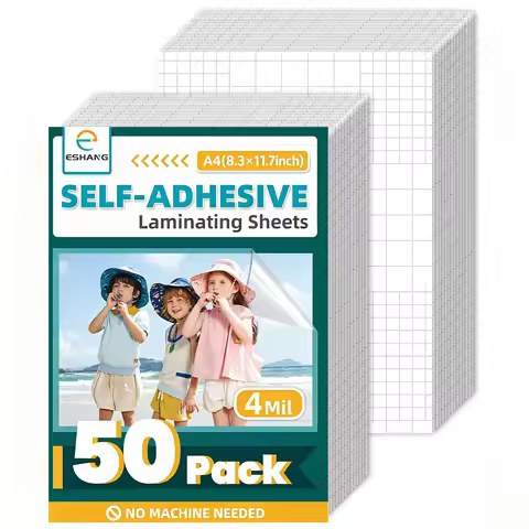 A4 MATTE 50 pcs Self Adhesive Laminating Sheets, 4mil No Heat Laminating Sheets, Self Sealing Lamina