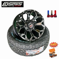 แม็กขอบ18 พร้อมยาง ส่งฟรี 265/60R18 Cosmis AT RAPTOR หรือสั่งแต่แม็กซ์เลือกได้ 1ล้อ STAR 18x9.0 6h139.7 ET0 CB106.1 Glossblack/Milling แม็กดอกไม้ cosmis