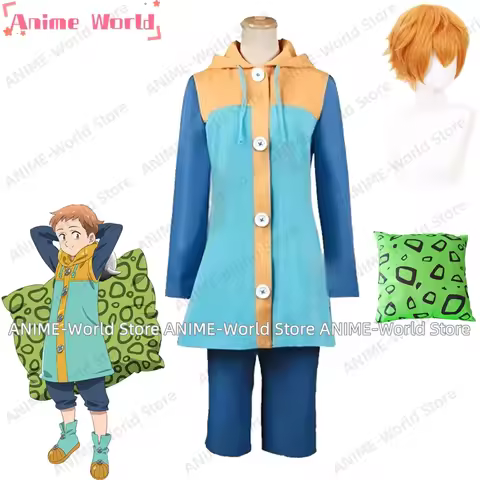 《Custom Size》Anime Sin of Sloth Harlequin King Nanatsu No Taizai Cosplay Costume Halloween Party Uni