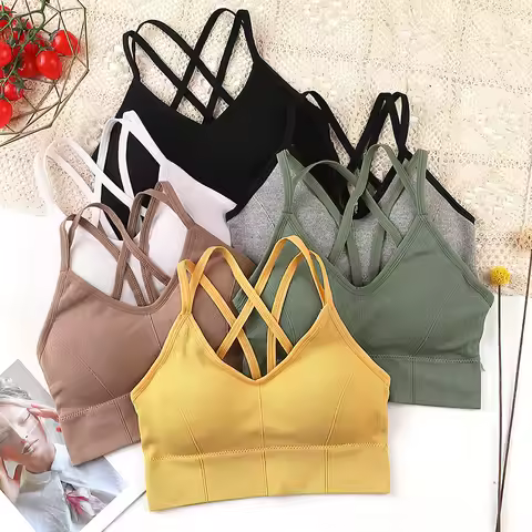 Women Breathable Sports Bra Anti-sweat Fitness Top Seamless Yoga Bra Shockproof Crop Top Women Push 