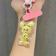 Lao Fengxiang Pure Gold 999 Mobile Phone Chain Keychain Bag Gold 999 Pendant Car Pendant