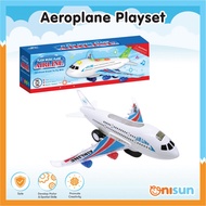 Kids Fun Aeroplan Battery Operated Auto Moving with LED Light and Sound Electronic Toy Playset (Main