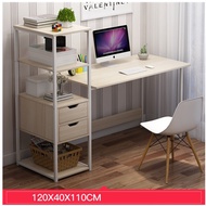 Modern Home Office Desk Table with Book Shelf 3 Tier