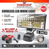 8 Inch Cordless LED Work Light Outdoor Floodlight Emergency Light Camping Light 298VF Rechargeable L