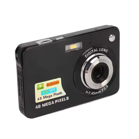 Portable 48 Million Pixels Camera 8x Zoom 2.7-inch LCD Display 48MP Shockproof Mini Camera Self-Shoo