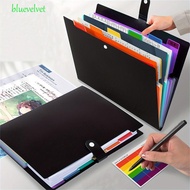 BLUEVELVET A4 File Folder Bag, 7 Pockets Color Insert Accordion File Organizer, Simplicity Large Cap
