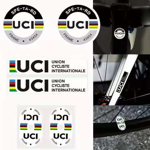 6PCS UCI Style Bicycle Valve Ring Sticker Waterproof UV Resistant Vinyl Decal Road Bike Cycling Whee