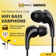 REMAX Earphone Music Earphone Bass Earphone With Mic MDRW108 HiFi Earphone In Ear Earphone 3.5 mm Wi