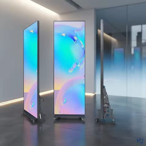 Shopping Mall Easy Moving Indoor Advertising Floor Standing P1.86 GOB Foldable LED Digital Mirror Po